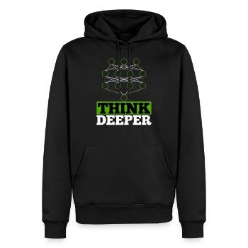 Artificial intelligence think deeper gift - Men’s Premium Organic Hoodie - black - Front - Nico (187cm)