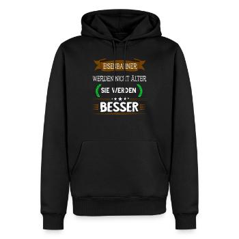 Eisenbahner Werden Nicht Älter Sie Werden Besser - Männer Premium Bio Hoodie - Schwarz - Vorne - Nico (187cm)