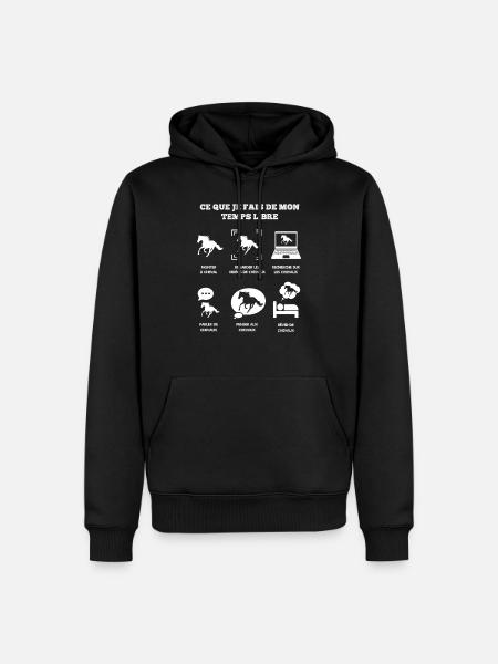 Vie equestre - Sweat à capuche Premium bio Homme - noir