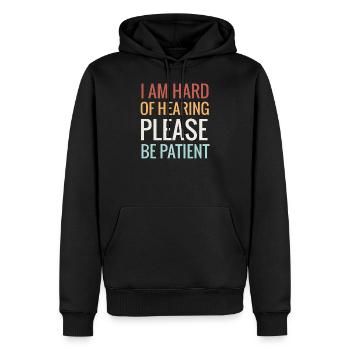 La déficience auditive | Cadeau Personnes malentendantes - Sweat à capuche Premium bio Homme - noir - Devant - Nico (187cm)