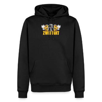 Zwei Takt Roller Scooter Wespe 1:50 - Männer Premium Bio Hoodie - Schwarz - Vorne - Nico (187cm)