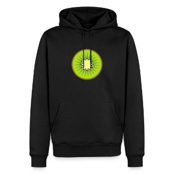 kiwi - Männer Premium Bio Hoodie - Schwarz - Vorne - Nico (187cm)