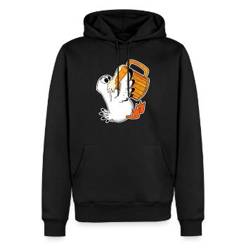 Seagull Beer Seagull Mer du Nord Allemagne du Nord - Sweat à capuche Premium bio Homme - noir - Devant - Nico (187cm)