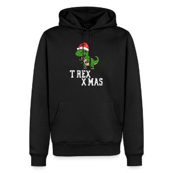 TREXXMAS Christmas Christmas Dinosaur T-Rex - Men’s Premium Organic Hoodie - black - Front - Nico (187cm)