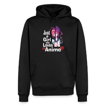 Teenage Girl Manga Anime Shirt - Nur ein Mädchen, - Männer Premium Bio Hoodie - Schwarz - Vorne - Nico (187cm)