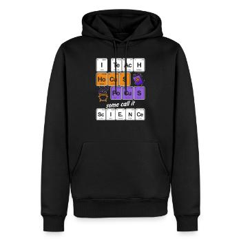 Tableau périodique hocus pocus magicien chimiste enseignant - Sweat à capuche Premium bio Homme - noir - Devant - Nico (187cm)