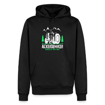 Traktor Trecker Landwirt Bachelor of Ackerdemiker - Männer Premium Bio Hoodie - Schwarz - Vorne - Nico (187cm)