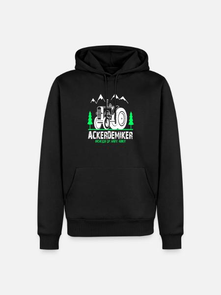 Traktor Trecker Landwirt Bachelor of Ackerdemiker - Männer Premium Bio Hoodie - Schwarz