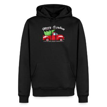 Merry Christmas Truck fait par The manzanita's - Sweat à capuche Premium bio Homme - noir - Devant - Nico (187cm)