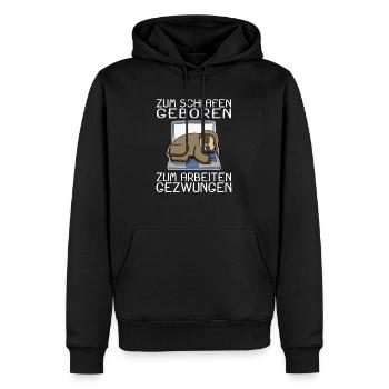 Büro Spruch lustig Faultier Laptop - Männer Premium Bio Hoodie - Schwarz - Vorne - Nico (187cm)