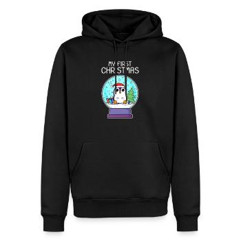 My first Christmas Baby Pinguin Weihnachten - Männer Premium Bio Hoodie - Schwarz - Vorne - Nico (187cm)