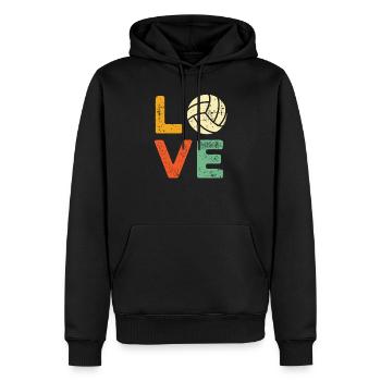 Love Volleyball Shirt - Cadeaux pour les amateurs de volleyball - C - Sweat à capuche Premium bio Homme - noir - Devant - Nico (187cm)