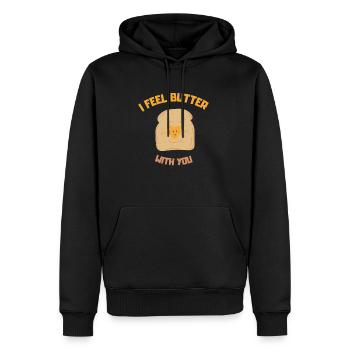 Funny peanut butter quote - Men’s Premium Organic Hoodie - black - Front - Nico (187cm)