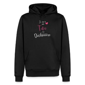 Je Suis Une Tatie Qui Déchire Tata cadeau tatie - Sweat à capuche Premium bio Homme - noir - Devant - Nico (187cm)