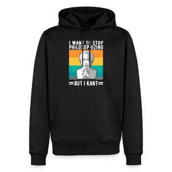 Cadeau de conférencier en études de philosophie Immanuel Kant - Sweat à capuche Premium bio Homme - noir - Devant - Nico (187cm)