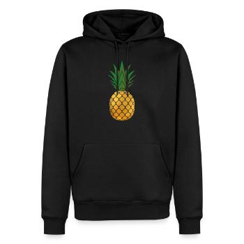 Ananas - Sweat à capuche Premium bio Homme - noir - Devant - Nico (187cm)