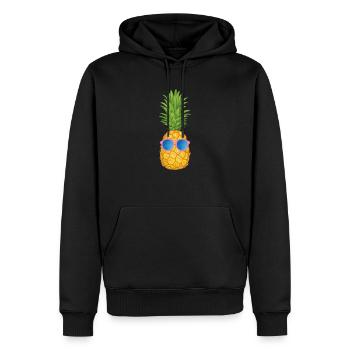 Ananas - Sweat à capuche Premium bio Homme - noir - Devant - Nico (187cm)
