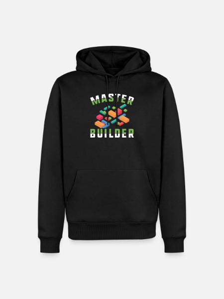 Master Builder Building blockerar leksak tegelstenar gåva - Ekologisk premiumluvtröja herr - svart