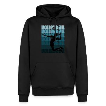 Homme de volley- de sport - Sweat à capuche Premium bio Homme - noir - Devant - Nico (187cm)