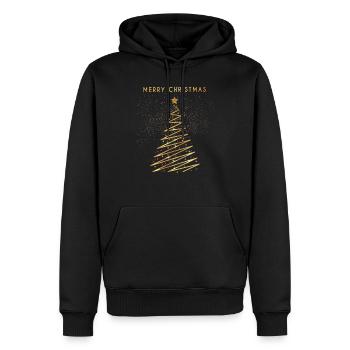 Merry Christmas Gold - Men’s Premium Organic Hoodie - black - Front - Nico (187cm)