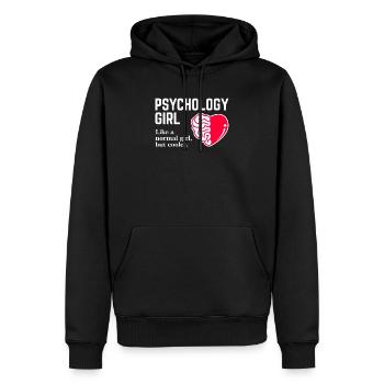 Psychologie Fille - Sweat à capuche Premium bio Homme - noir - Devant - Nico (187cm)