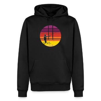 Retro Vintage Fly Fishing Fly Fisherman Gift Idea - Männer Premium Bio Hoodie - Schwarz - Vorne - Nico (187cm)