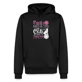 Tabletop Games Cats Kitten RPG Roleplay Role - Männer Premium Bio Hoodie - Schwarz - Vorne - Nico (187cm)