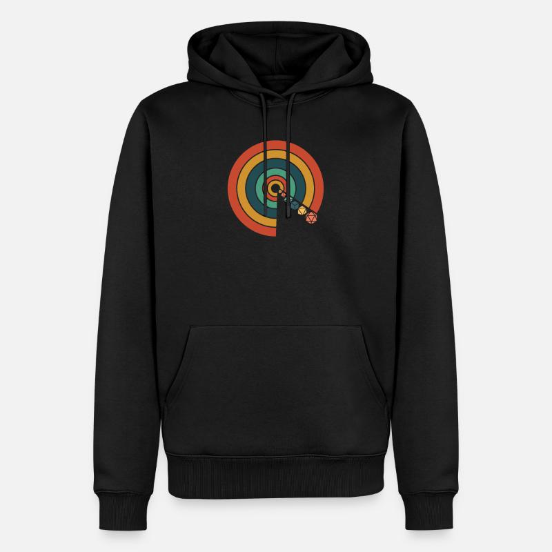 Tabletop Games Retro RPG D20 Dice Vintage Role - Männer Premium Bio Hoodie - Schwarz