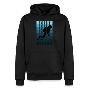 Sport de plongée - Sweat à capuche Premium bio Homme - noir - Devant - Nico (187cm)
