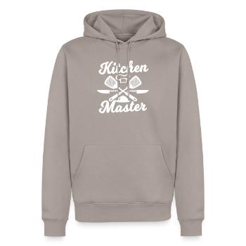 Chef de cuisine - Sweat à capuche Premium bio Homme - taupe - Devant - Nico (187cm)