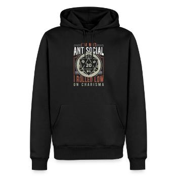 RPG de jeu sur table antisocial à faible charisme - Sweat à capuche Premium bio Homme - noir - Devant - Nico (187cm)