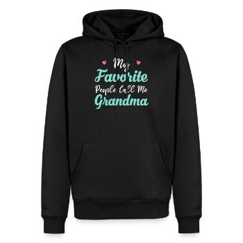 Meine Lieblingsleute nennen mich Oma - Männer Premium Bio Hoodie - Schwarz - Vorne - Nico (187cm)