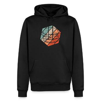Burger Retro Style Cheeseburger Cadeau Amant Burger - Sweat à capuche Premium bio Homme - noir - Devant - Nico (187cm)