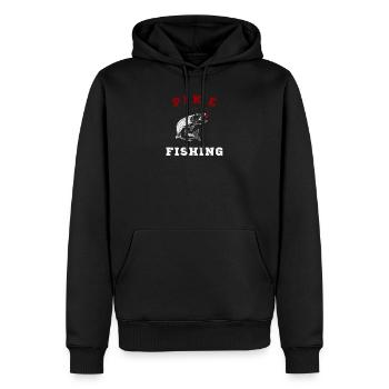 Pike brochet pêche pêche - Sweat à capuche Premium bio Homme - noir - Devant - Nico (187cm)