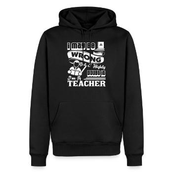 Lehrer Ich bin Lehrer - Männer Premium Bio Hoodie - Schwarz - Vorne - Nico (187cm)