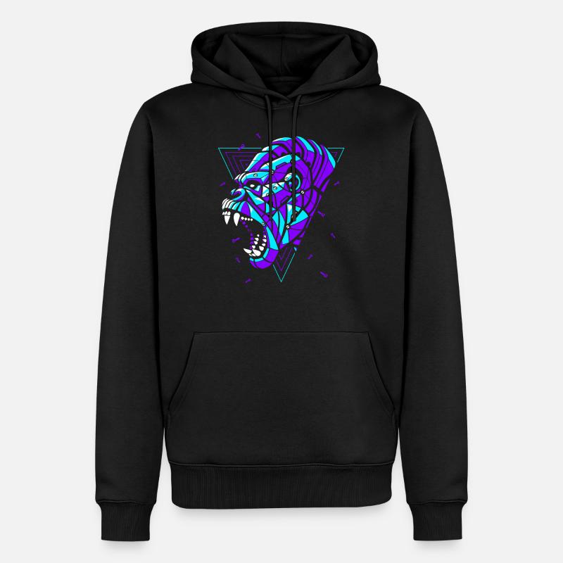 Gorille robot - Sweat à capuche Premium bio Homme - noir