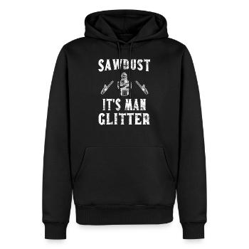 Sciure de bois Scie à chaîne Bûcheron - blanc - Sweat à capuche Premium bio Homme - noir - Devant - Nico (187cm)