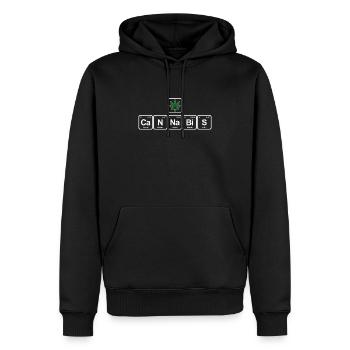 Periodensystem Marihuana Cannabispflanze kiffen - Männer Premium Bio Hoodie - Schwarz - Vorne - Nico (187cm)