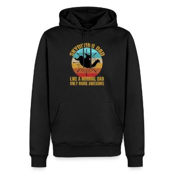 Papa Parachutisme Drôle Cadeau Papa - Sweat à capuche Premium bio Homme - noir - Devant - Nico (187cm)