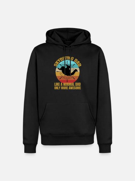 Skydiving Dad Funny Gift Dad - Men’s Premium Organic Hoodie - black