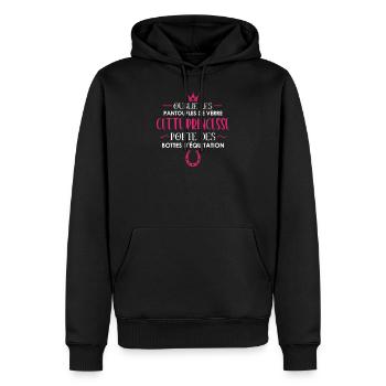 Cette Princesse Porte Des Bottes D équitation - Sweat à capuche Premium bio Homme - noir - Devant - Nico (187cm)