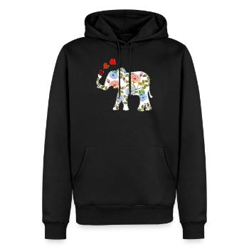 l'éléphant - Sweat à capuche Premium bio Homme - noir - Devant - Nico (187cm)