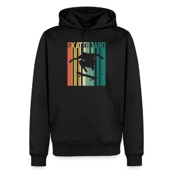 skateboarder design skateboard - Sweat à capuche Premium bio Homme - noir - Devant - Nico (187cm)