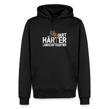 Hart Härter Landschaftsgärtner - Männer Premium Bio Hoodie - Schwarz - Vorne - Nico (187cm)