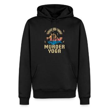 Murder Yoga Funny Vintage Brazilian... Jiu Jitsu - Männer Premium Bio Hoodie - Schwarz - Vorne - Nico (187cm)