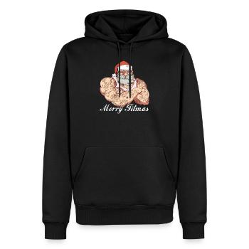 Santa Christmas Fitness Gym Deadlift Xmas Men - Männer Premium Bio Hoodie - Schwarz - Vorne - Nico (187cm)