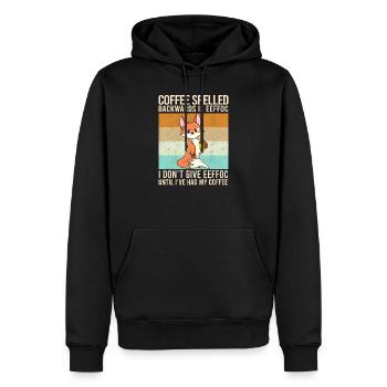 Coffee Spelled Backwards Is EEFFOC Fox Drink - Men’s Premium Organic Hoodie - black - Front - Nico (187cm)