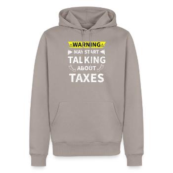 Taxe de donation comptable conseiller fiscal - Sweat à capuche Premium bio Homme - taupe - Devant - Nico (187cm)