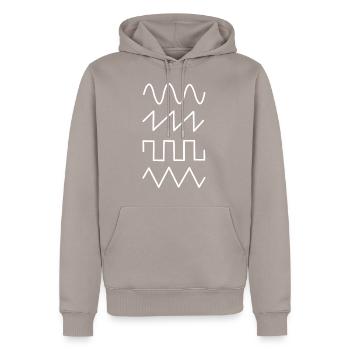 Synthesizer Synth Audio Analog Waves - Men’s Premium Organic Hoodie - taupe - Front - Nico (187cm)