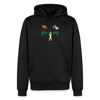 Parkour Heartbeat Freerun Training Traceur - Men’s Premium Organic Hoodie - black - Front - Nico (187cm)